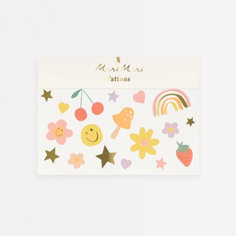 Meri Meri - Happy Face Temporary Tattoos - Mutlu Yüzler & Semboller Geçici Dövmeleri (x2) 276575