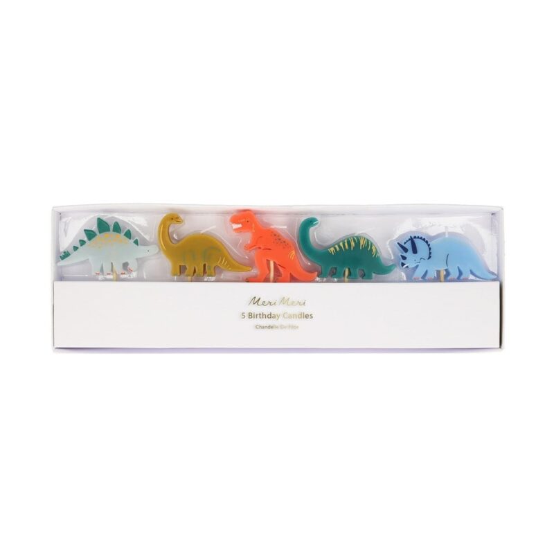 Meri Meri - Mini Dino Candles - Mini Dinozor Mumlar - 5'li 267925