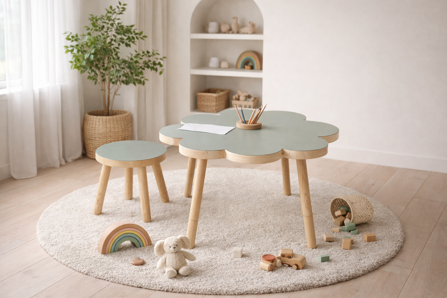 Rain Kids Flora Masa-Yeşil